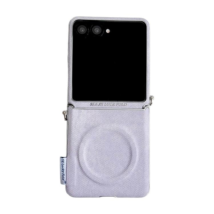 Silver Edge Side Buckle Denim Textured MagSafe Magnetic Phone Case
