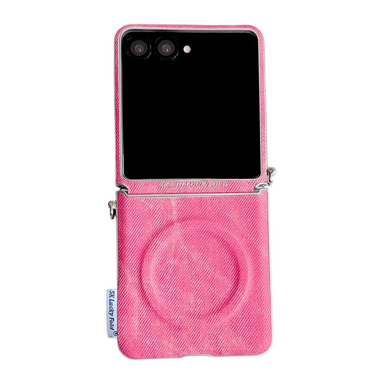 Silver Edge Side Buckle Denim Textured MagSafe Magnetic Phone Case