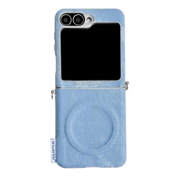 Silver Edge Side Buckle Denim Textured MagSafe Magnetic Phone Case