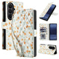 Flower Pattern Buckle Leather Phone Case with Lanyard, For Samsung Galaxy Z Fold7 5G, For Samsung Galaxy Z Fold6, For Samsung Galaxy Z Fold5, For Samsung Galaxy Z Fold4