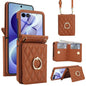 Integrated Rhombic Texture Ring RFID Card Bag Phone Case with Long Lanyard, For Galaxy Z Flip8 5G, For Samsung Galaxy Z Flip7 5G, For Samsung Galaxy Z Flip6 5G, For Samsung Galaxy Z Flip5 5G, For Samsung Galaxy Z Flip4 5G, For Samsung Galaxy Z Flip3 5G