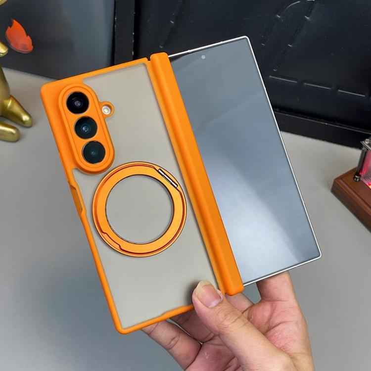 Matte Skin Feel MagSafe Dual Axis Folding Phone Case with Rotating Stand, For Samsung Galaxy Z Fold7 5G