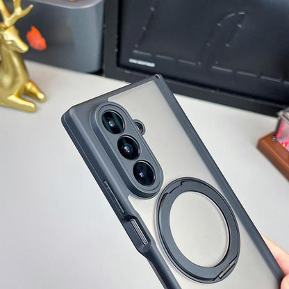 Matte Skin Feel MagSafe Dual Axis Folding Phone Case with Rotating Stand, For Samsung Galaxy Z Fold7 5G