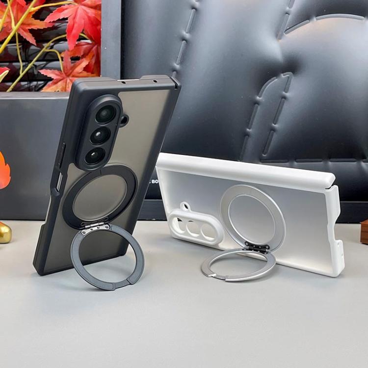 Matte Skin Feel MagSafe Dual Axis Folding Phone Case with Rotating Stand, For Samsung Galaxy Z Fold7 5G
