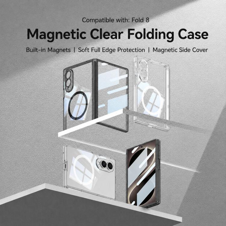 GKK MagSafe Magnetic Folding Transparent Phone Case, For Galaxy Z Fold8 5G, For Galaxy Z Fold8 Ultra 5G, For Samsung Galaxy Z Fold7 5G