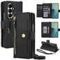 Seven Card Slots Zipper Wallet Leather Phone Case with Lanyard, For Samsung Galaxy Z Fold7 5G