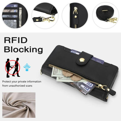 Seven Card Slots Zipper Wallet Leather Phone Case with Lanyard, For Samsung Galaxy Z Fold7 5G