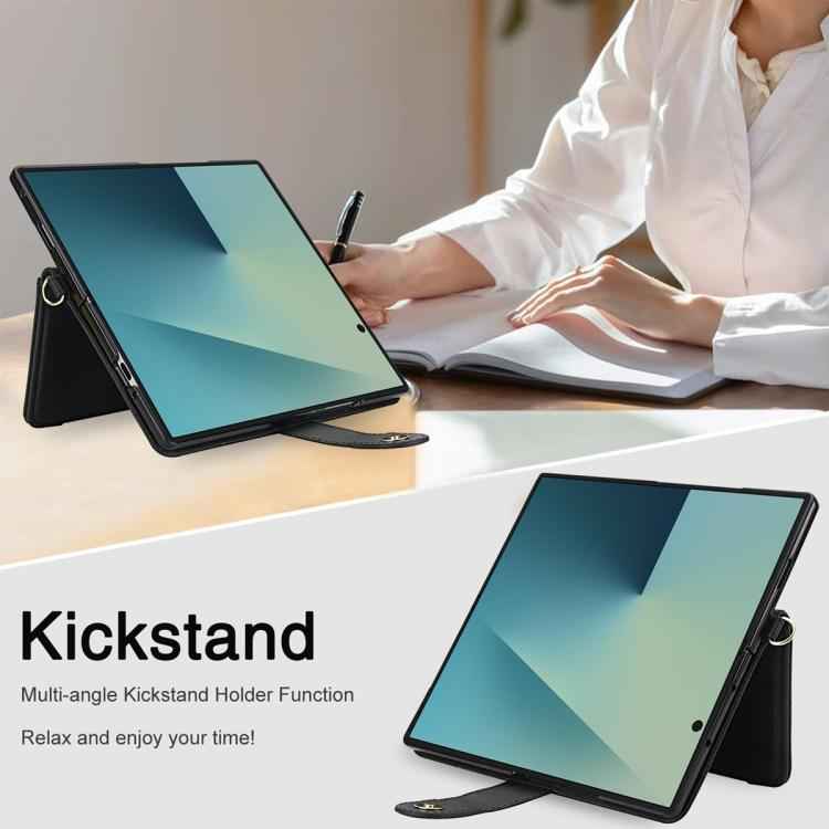 Seven Card Slots Zipper Wallet Leather Phone Case with Lanyard, For Samsung Galaxy Z Fold7 5G