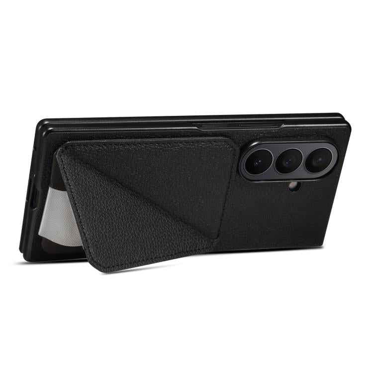 D04 Calf Texture Dual Card Slot Holder Phone Case, For Samsung Galaxy Z Fold7 5G, For Samsung Galaxy Z Fold6 5G, For Samsung Galaxy Z Fold5 5G