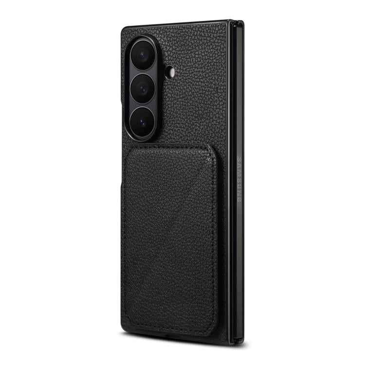 D04 Calf Texture Dual Card Slot Holder Phone Case, For Samsung Galaxy Z Fold7 5G, For Samsung Galaxy Z Fold6 5G, For Samsung Galaxy Z Fold5 5G