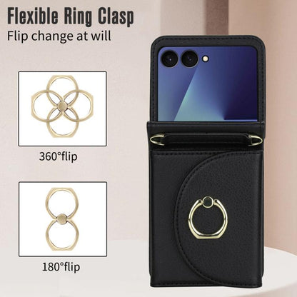 YM029 Fold Crossbody Ring Clasp RFID Wallet Phone Case, For Samsung Galaxy Z Flip7 5G