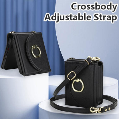 YM029 Fold Crossbody Ring Clasp RFID Wallet Phone Case, For Samsung Galaxy Z Flip7 5G
