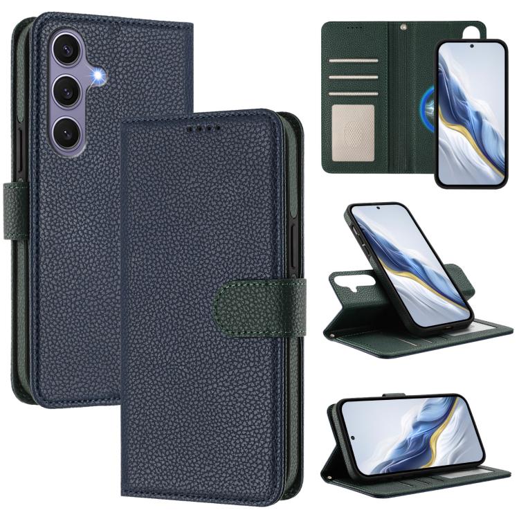 Detachable Litchi Texture Magnetic Side-Patch Vegan Leather Phone Case, For Samsung Galaxy S25 5G, For Samsung Galaxy S25+ 5G, For Samsung Galaxy S25 Ultra 5G, For Samsung Galaxy S24 FE 5G, For Samsung Galaxy S24 Ultra 5G, For Samsung Galaxy S24+ 5G   ...