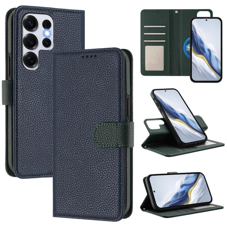 Detachable Litchi Texture Magnetic Side-Patch Vegan Leather Phone Case, For Samsung Galaxy S25 5G, For Samsung Galaxy S25+ 5G, For Samsung Galaxy S25 Ultra 5G, For Samsung Galaxy S24 FE 5G, For Samsung Galaxy S24 Ultra 5G, For Samsung Galaxy S24+ 5G   ...