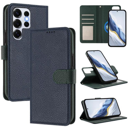Detachable Litchi Texture Magnetic Side-Patch Vegan Leather Phone Case, For Samsung Galaxy S25 5G, For Samsung Galaxy S25+ 5G, For Samsung Galaxy S25 Ultra 5G, For Samsung Galaxy S24 FE 5G, For Samsung Galaxy S24 Ultra 5G, For Samsung Galaxy S24+ 5G   ...