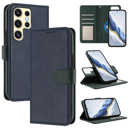 Detachable Litchi Texture Magnetic Side-Patch Vegan Leather Phone Case, For Samsung Galaxy S25 5G, For Samsung Galaxy S25+ 5G, For Samsung Galaxy S25 Ultra 5G, For Samsung Galaxy S24 FE 5G, For Samsung Galaxy S24 Ultra 5G, For Samsung Galaxy S24+ 5G   ...