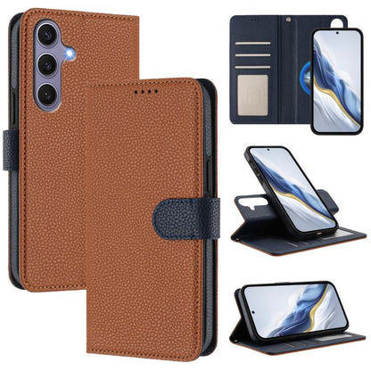 Detachable Litchi Texture Magnetic Side-Patch Vegan Leather Phone Case, For Samsung Galaxy S25 5G, For Samsung Galaxy S25+ 5G, For Samsung Galaxy S25 Ultra 5G, For Samsung Galaxy S24 FE 5G, For Samsung Galaxy S24 Ultra 5G, For Samsung Galaxy S24+ 5G   ...