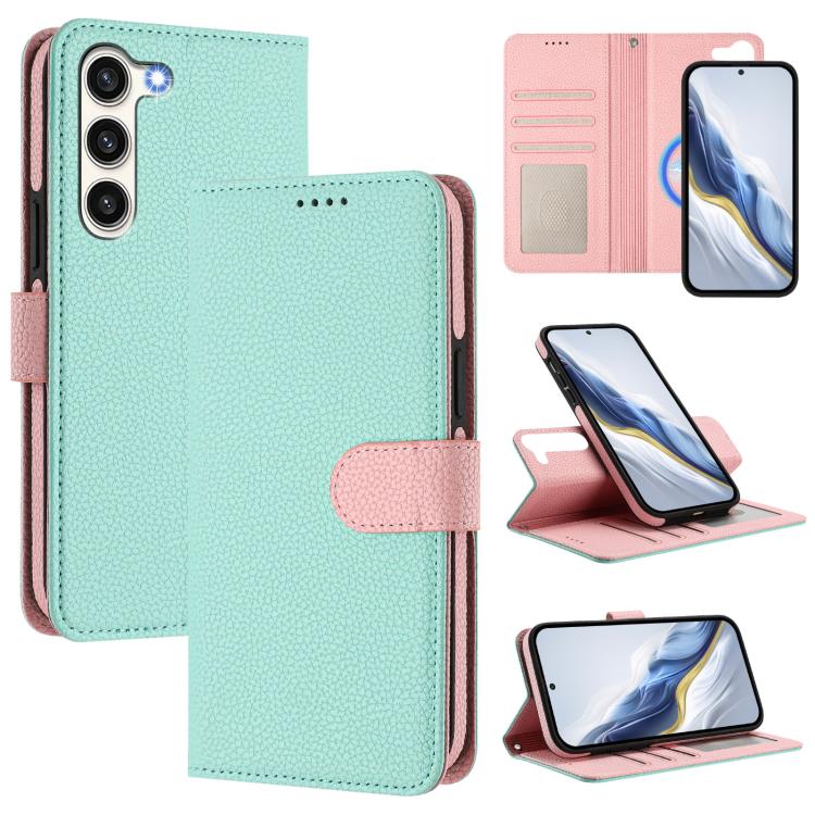 Detachable Litchi Texture Magnetic Side-Patch Vegan Leather Phone Case, For Samsung Galaxy S23 Ultra 5G, For Samsung Galaxy S23+ 5G, For Samsung Galaxy S23 5G, For Samsung Galaxy S22 Ultra 5G, For Samsung Galaxy S22+ 5G, For Samsung Galaxy S22 5G      ...