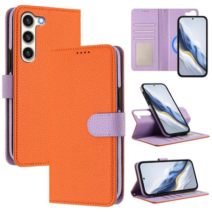 Detachable Litchi Texture Magnetic Side-Patch Vegan Leather Phone Case, For Samsung Galaxy S23 Ultra 5G, For Samsung Galaxy S23+ 5G, For Samsung Galaxy S23 5G, For Samsung Galaxy S22 Ultra 5G, For Samsung Galaxy S22+ 5G, For Samsung Galaxy S22 5G      ...
