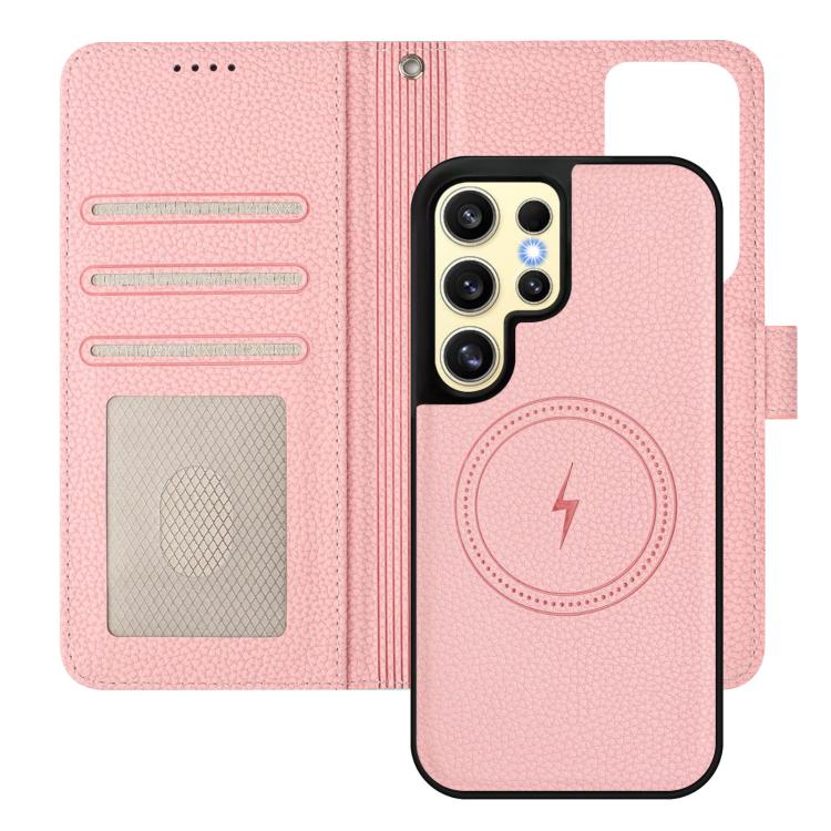Detachable Litchi Texture Magnetic Side-Patch Vegan Leather Phone Case, For Samsung Galaxy S23 Ultra 5G, For Samsung Galaxy S23+ 5G, For Samsung Galaxy S23 5G, For Samsung Galaxy S22 Ultra 5G, For Samsung Galaxy S22+ 5G, For Samsung Galaxy S22 5G      ...