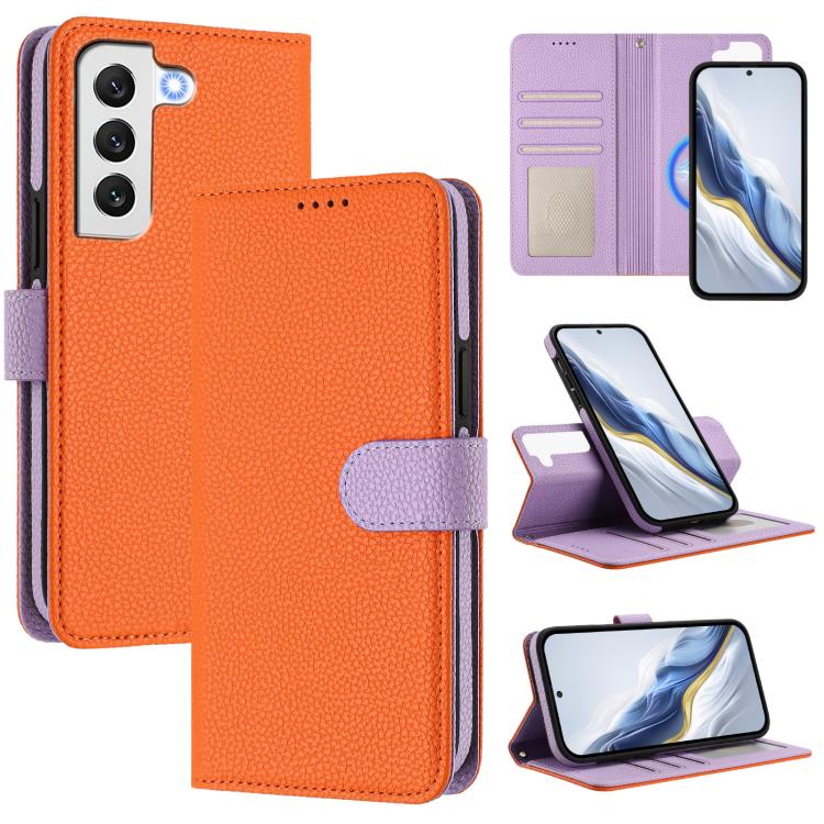 Detachable Litchi Texture Magnetic Side-Patch Vegan Leather Phone Case, For Samsung Galaxy S23 Ultra 5G, For Samsung Galaxy S23+ 5G, For Samsung Galaxy S23 5G, For Samsung Galaxy S22 Ultra 5G, For Samsung Galaxy S22+ 5G, For Samsung Galaxy S22 5G      ...