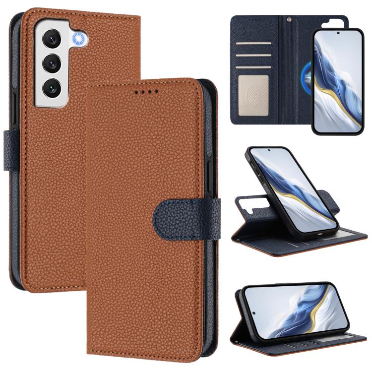 Detachable Litchi Texture Magnetic Side-Patch Vegan Leather Phone Case, For Samsung Galaxy S23 Ultra 5G, For Samsung Galaxy S23+ 5G, For Samsung Galaxy S23 5G, For Samsung Galaxy S22 Ultra 5G, For Samsung Galaxy S22+ 5G, For Samsung Galaxy S22 5G      ...