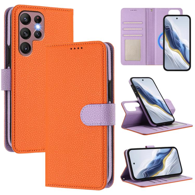 Detachable Litchi Texture Magnetic Side-Patch Vegan Leather Phone Case, For Samsung Galaxy S23 Ultra 5G, For Samsung Galaxy S23+ 5G, For Samsung Galaxy S23 5G, For Samsung Galaxy S22 Ultra 5G, For Samsung Galaxy S22+ 5G, For Samsung Galaxy S22 5G      ...