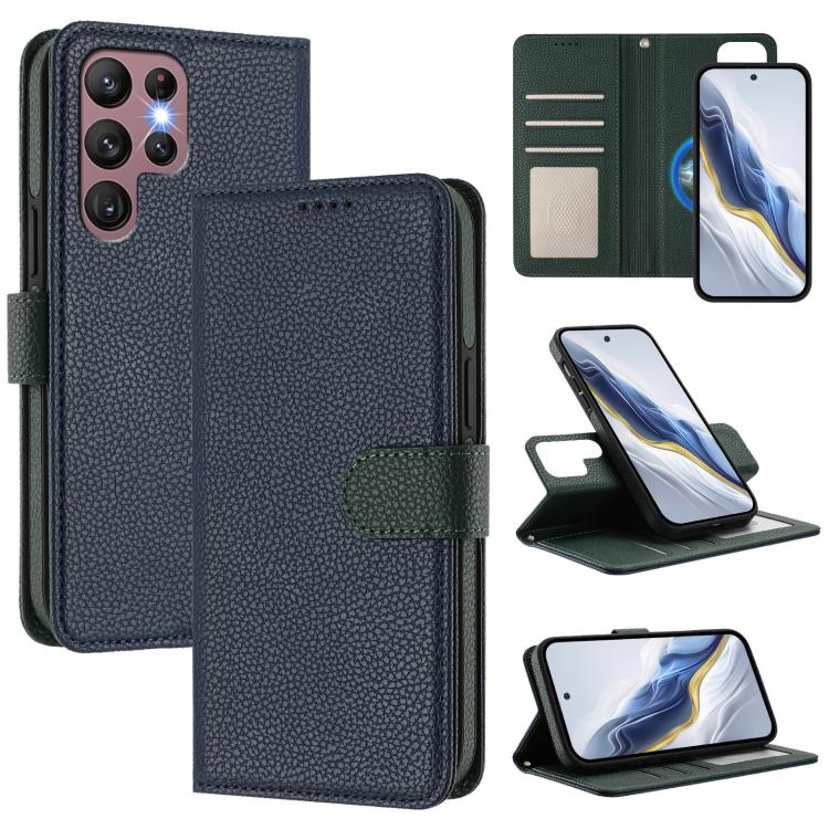 Detachable Litchi Texture Magnetic Side-Patch Vegan Leather Phone Case, For Samsung Galaxy S23 Ultra 5G, For Samsung Galaxy S23+ 5G, For Samsung Galaxy S23 5G, For Samsung Galaxy S22 Ultra 5G, For Samsung Galaxy S22+ 5G, For Samsung Galaxy S22 5G      ...