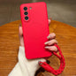 Solid Color Liquid Silicone Magnetic Phone Case with Lanyard, For Samsung Galaxy S21+ 5G, For Samsung Galaxy S21 Ultra 5G