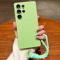 Solid Color Liquid Silicone Magnetic Phone Case with Lanyard, For Samsung Galaxy S21+ 5G, For Samsung Galaxy S21 Ultra 5G