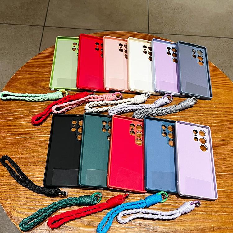 Solid Color Liquid Silicone Magnetic Phone Case with Lanyard, For Samsung Galaxy S21+ 5G, For Samsung Galaxy S21 Ultra 5G