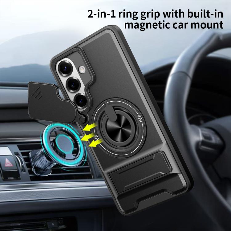 Lens Sliding Window Multifunctional Magnetic Shockproof Phone Case, For Samsung Galaxy S26+ 5G, For Galaxy S26 Edge 5G, For Samsung Galaxy S26 Ultra 5G, For Samsung Galaxy S26 5G, For Samsung Galaxy S25 FE 5G, For Samsung Galaxy S25 Edge 5G            ...