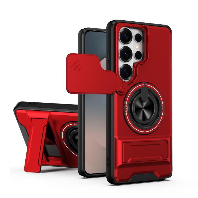 Lens Sliding Window Multifunctional Magnetic Shockproof Phone Case, For Samsung Galaxy S26+ 5G, For Galaxy S26 Edge 5G, For Samsung Galaxy S26 Ultra 5G, For Samsung Galaxy S26 5G, For Samsung Galaxy S25 FE 5G, For Samsung Galaxy S25 Edge 5G            ...
