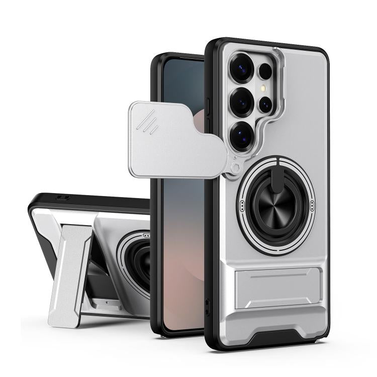 Lens Sliding Window Multifunctional Magnetic Shockproof Phone Case, For Samsung Galaxy S26+ 5G, For Galaxy S26 Edge 5G, For Samsung Galaxy S26 Ultra 5G, For Samsung Galaxy S26 5G, For Samsung Galaxy S25 FE 5G, For Samsung Galaxy S25 Edge 5G            ...