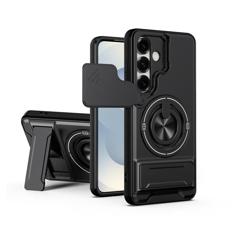 Lens Sliding Window Multifunctional Magnetic Shockproof Phone Case, For Samsung Galaxy S26+ 5G, For Galaxy S26 Edge 5G, For Samsung Galaxy S26 Ultra 5G, For Samsung Galaxy S26 5G, For Samsung Galaxy S25 FE 5G, For Samsung Galaxy S25 Edge 5G            ...
