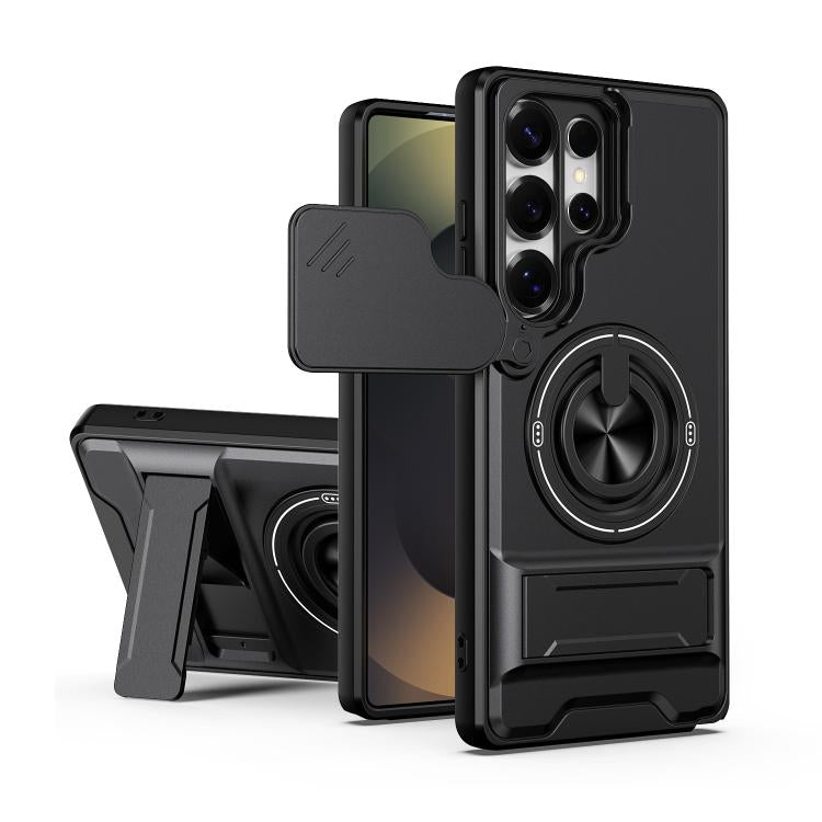 Lens Sliding Window Multifunctional Magnetic Shockproof Phone Case, For Samsung Galaxy S26+ 5G, For Galaxy S26 Edge 5G, For Samsung Galaxy S26 Ultra 5G, For Samsung Galaxy S26 5G, For Samsung Galaxy S25 FE 5G, For Samsung Galaxy S25 Edge 5G            ...