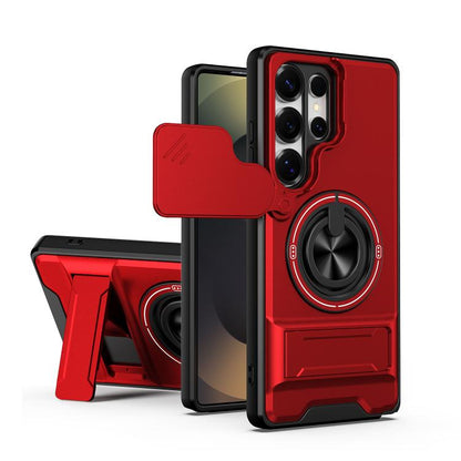 Lens Sliding Window Multifunctional Magnetic Shockproof Phone Case, For Samsung Galaxy S26+ 5G, For Galaxy S26 Edge 5G, For Samsung Galaxy S26 Ultra 5G, For Samsung Galaxy S26 5G, For Samsung Galaxy S25 FE 5G, For Samsung Galaxy S25 Edge 5G            ...