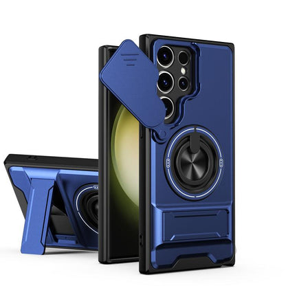 Lens Sliding Window Multifunctional Magnetic Shockproof Phone Case, For Samsung Galaxy S24 FE 5G, For Samsung Galaxy S24 Ultra 5G, For Galaxy S24 5G, For Galaxy S23 FE 5G, For Samsung Galaxy S23 Ultra 5G, For Galaxy S23+ 5G, For Galaxy S23 5G          ...
