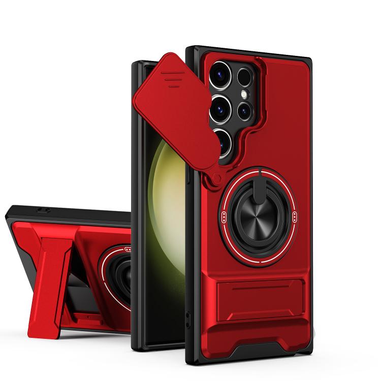 Lens Sliding Window Multifunctional Magnetic Shockproof Phone Case, For Samsung Galaxy S24 FE 5G, For Samsung Galaxy S24 Ultra 5G, For Galaxy S24 5G, For Galaxy S23 FE 5G, For Samsung Galaxy S23 Ultra 5G, For Galaxy S23+ 5G, For Galaxy S23 5G          ...