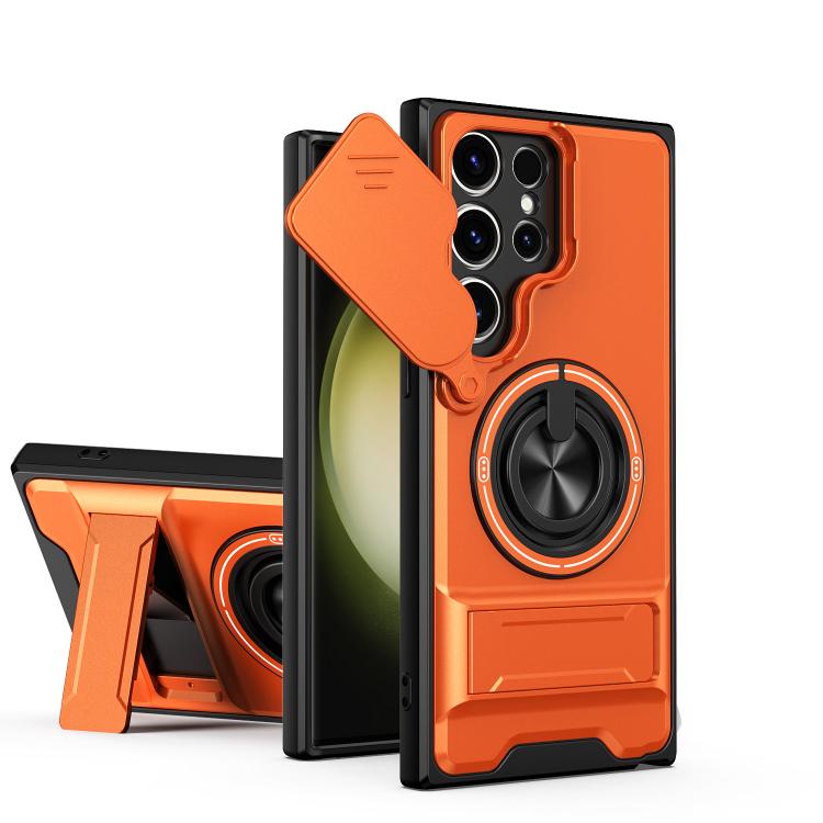 Lens Sliding Window Multifunctional Magnetic Shockproof Phone Case, For Samsung Galaxy S24 FE 5G, For Samsung Galaxy S24 Ultra 5G, For Galaxy S24 5G, For Galaxy S23 FE 5G, For Samsung Galaxy S23 Ultra 5G, For Galaxy S23+ 5G, For Galaxy S23 5G          ...