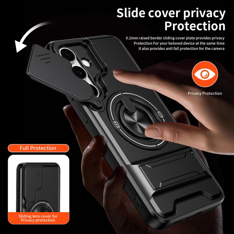 Lens Sliding Window Multifunctional Magnetic Shockproof Phone Case, For Samsung Galaxy S24 FE 5G, For Samsung Galaxy S24 Ultra 5G, For Galaxy S24 5G, For Galaxy S23 FE 5G, For Samsung Galaxy S23 Ultra 5G, For Galaxy S23+ 5G, For Galaxy S23 5G          ...
