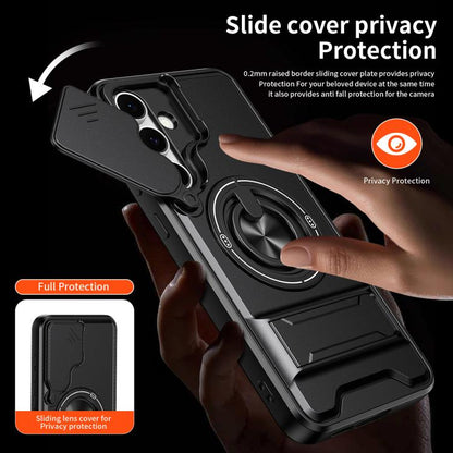 Lens Sliding Window Multifunctional Magnetic Shockproof Phone Case, For Samsung Galaxy S24 FE 5G, For Samsung Galaxy S24 Ultra 5G, For Galaxy S24 5G, For Galaxy S23 FE 5G, For Samsung Galaxy S23 Ultra 5G, For Galaxy S23+ 5G, For Galaxy S23 5G          ...