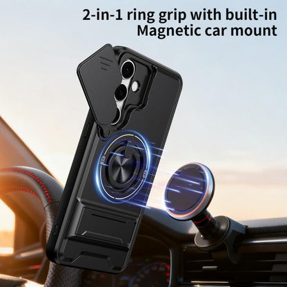 Lens Sliding Window Multifunctional Magnetic Shockproof Phone Case, For Samsung Galaxy S24 FE 5G, For Samsung Galaxy S24 Ultra 5G, For Galaxy S24 5G, For Galaxy S23 FE 5G, For Samsung Galaxy S23 Ultra 5G, For Galaxy S23+ 5G, For Galaxy S23 5G          ...