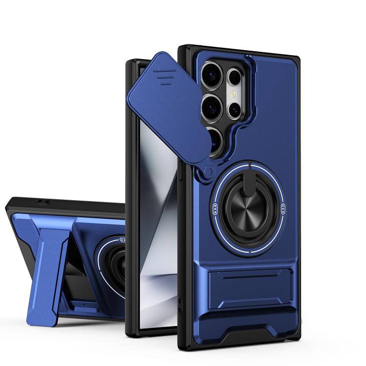 Lens Sliding Window Multifunctional Magnetic Shockproof Phone Case, For Samsung Galaxy S24 FE 5G, For Samsung Galaxy S24 Ultra 5G, For Galaxy S24 5G, For Galaxy S23 FE 5G, For Samsung Galaxy S23 Ultra 5G, For Galaxy S23+ 5G, For Galaxy S23 5G          ...