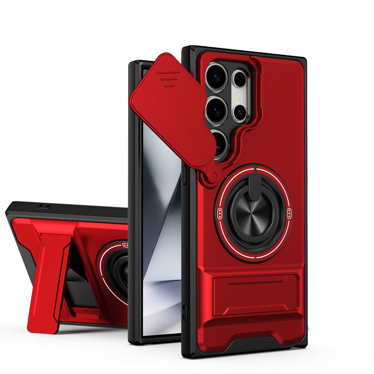 Lens Sliding Window Multifunctional Magnetic Shockproof Phone Case, For Samsung Galaxy S24 FE 5G, For Samsung Galaxy S24 Ultra 5G, For Galaxy S24 5G, For Galaxy S23 FE 5G, For Samsung Galaxy S23 Ultra 5G, For Galaxy S23+ 5G, For Galaxy S23 5G          ...
