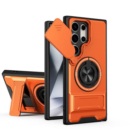 Lens Sliding Window Multifunctional Magnetic Shockproof Phone Case, For Samsung Galaxy S24 FE 5G, For Samsung Galaxy S24 Ultra 5G, For Galaxy S24 5G, For Galaxy S23 FE 5G, For Samsung Galaxy S23 Ultra 5G, For Galaxy S23+ 5G, For Galaxy S23 5G          ...