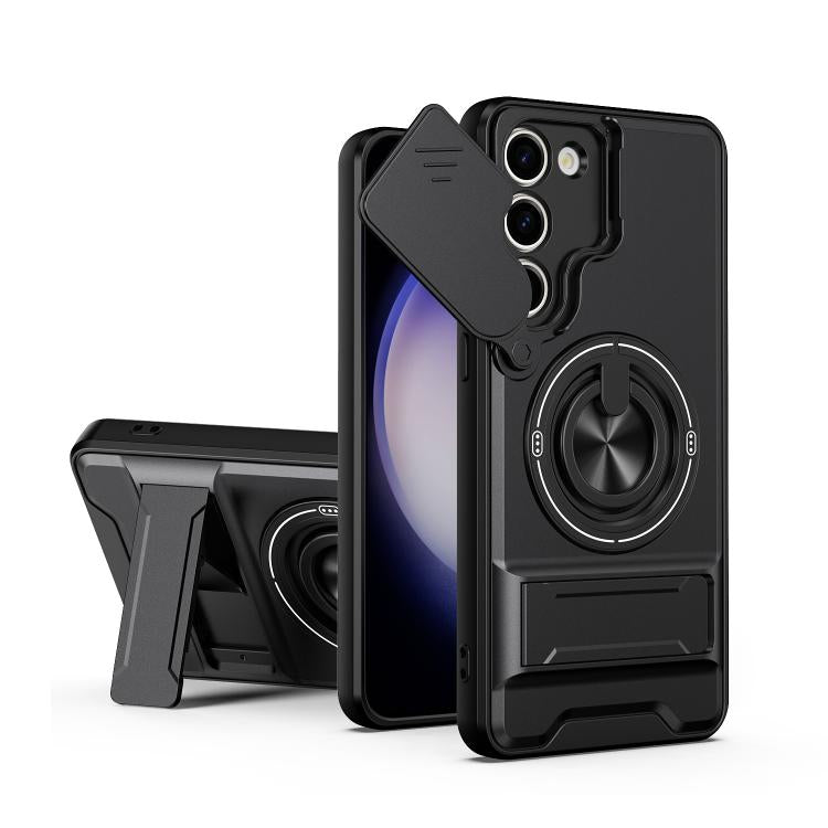 Lens Sliding Window Multifunctional Magnetic Shockproof Phone Case, For Samsung Galaxy S24 FE 5G, For Samsung Galaxy S24 Ultra 5G, For Galaxy S24 5G, For Galaxy S23 FE 5G, For Samsung Galaxy S23 Ultra 5G, For Galaxy S23+ 5G, For Galaxy S23 5G          ...
