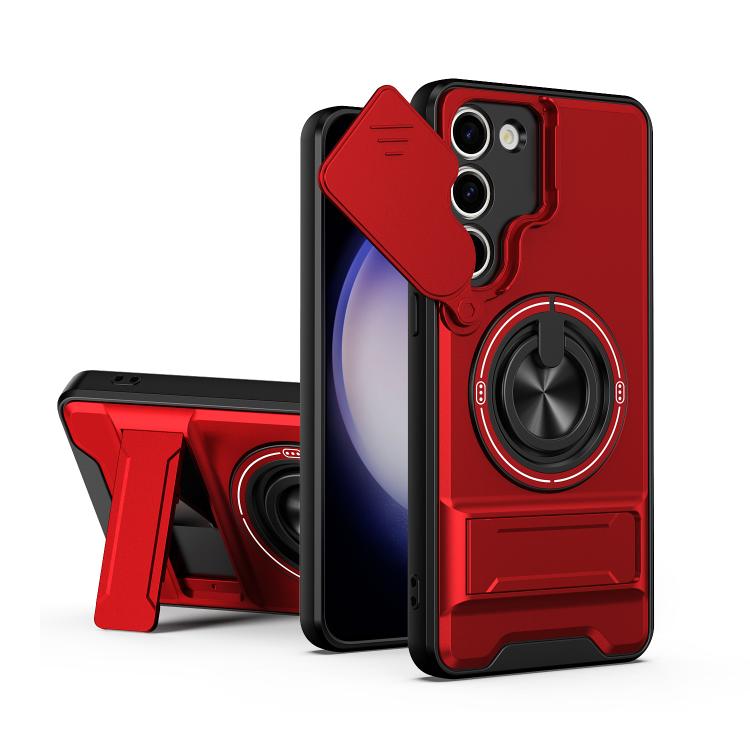 Lens Sliding Window Multifunctional Magnetic Shockproof Phone Case, For Samsung Galaxy S24 FE 5G, For Samsung Galaxy S24 Ultra 5G, For Galaxy S24 5G, For Galaxy S23 FE 5G, For Samsung Galaxy S23 Ultra 5G, For Galaxy S23+ 5G, For Galaxy S23 5G          ...