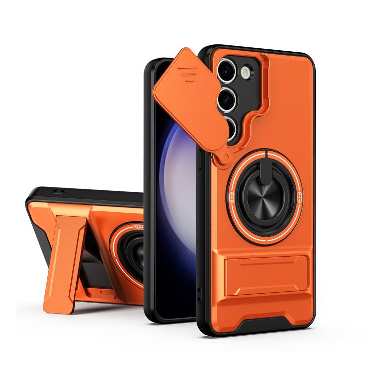 Lens Sliding Window Multifunctional Magnetic Shockproof Phone Case, For Samsung Galaxy S24 FE 5G, For Samsung Galaxy S24 Ultra 5G, For Galaxy S24 5G, For Galaxy S23 FE 5G, For Samsung Galaxy S23 Ultra 5G, For Galaxy S23+ 5G, For Galaxy S23 5G          ...
