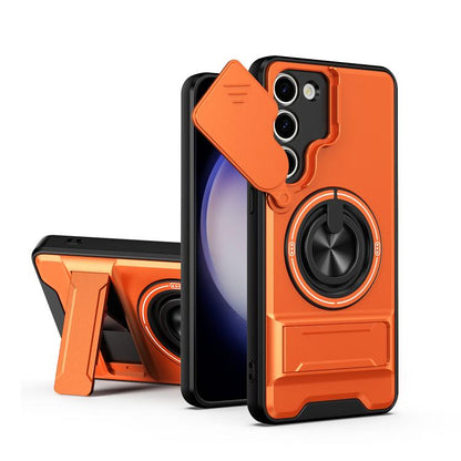 Lens Sliding Window Multifunctional Magnetic Shockproof Phone Case, For Samsung Galaxy S24 FE 5G, For Samsung Galaxy S24 Ultra 5G, For Galaxy S24 5G, For Galaxy S23 FE 5G, For Samsung Galaxy S23 Ultra 5G, For Galaxy S23+ 5G, For Galaxy S23 5G          ...